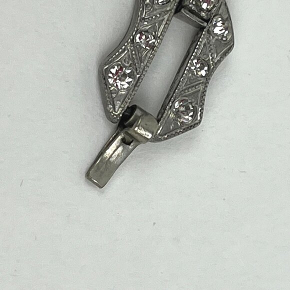 Vintage Art Deco Style Silver-Tone Bracelet Marcasite & Blue Stones - Picture 9 of 9